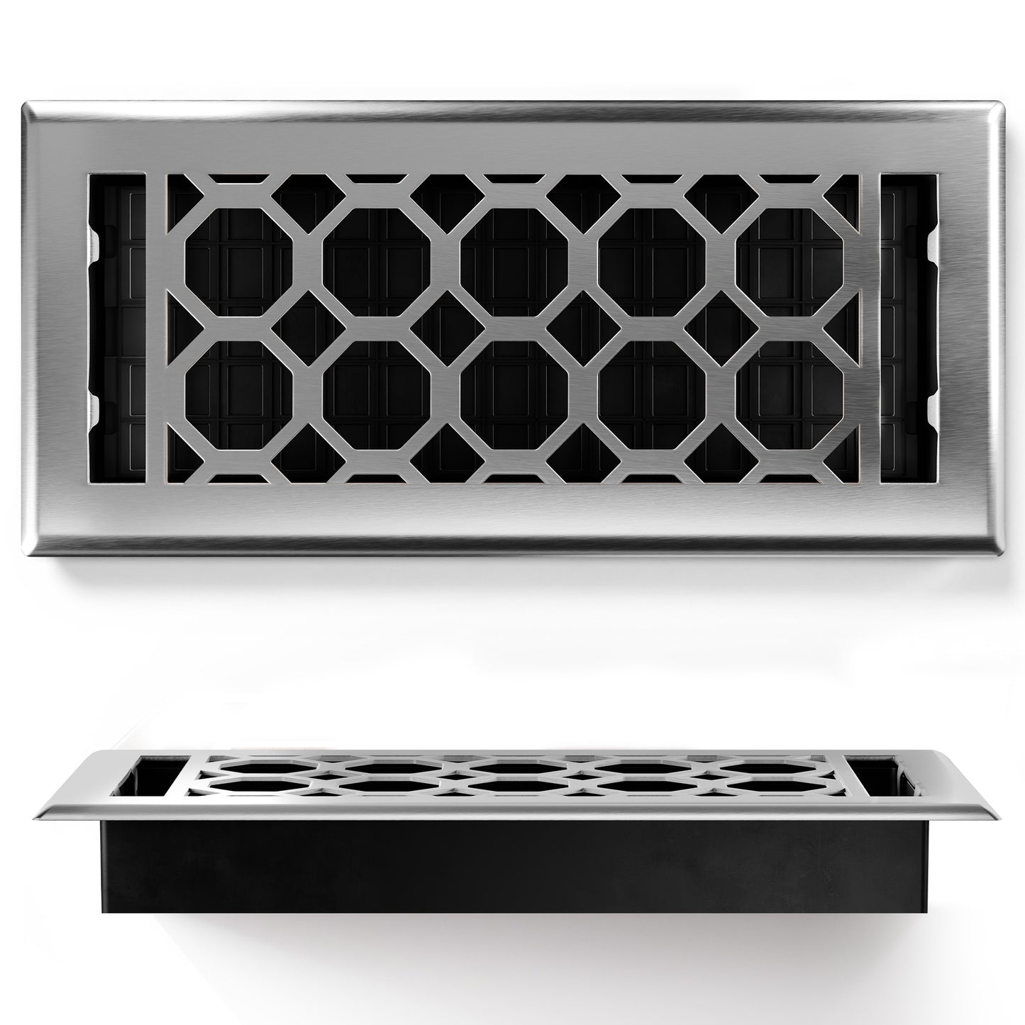 Floor Register - Honeycomb Brushed Nickel