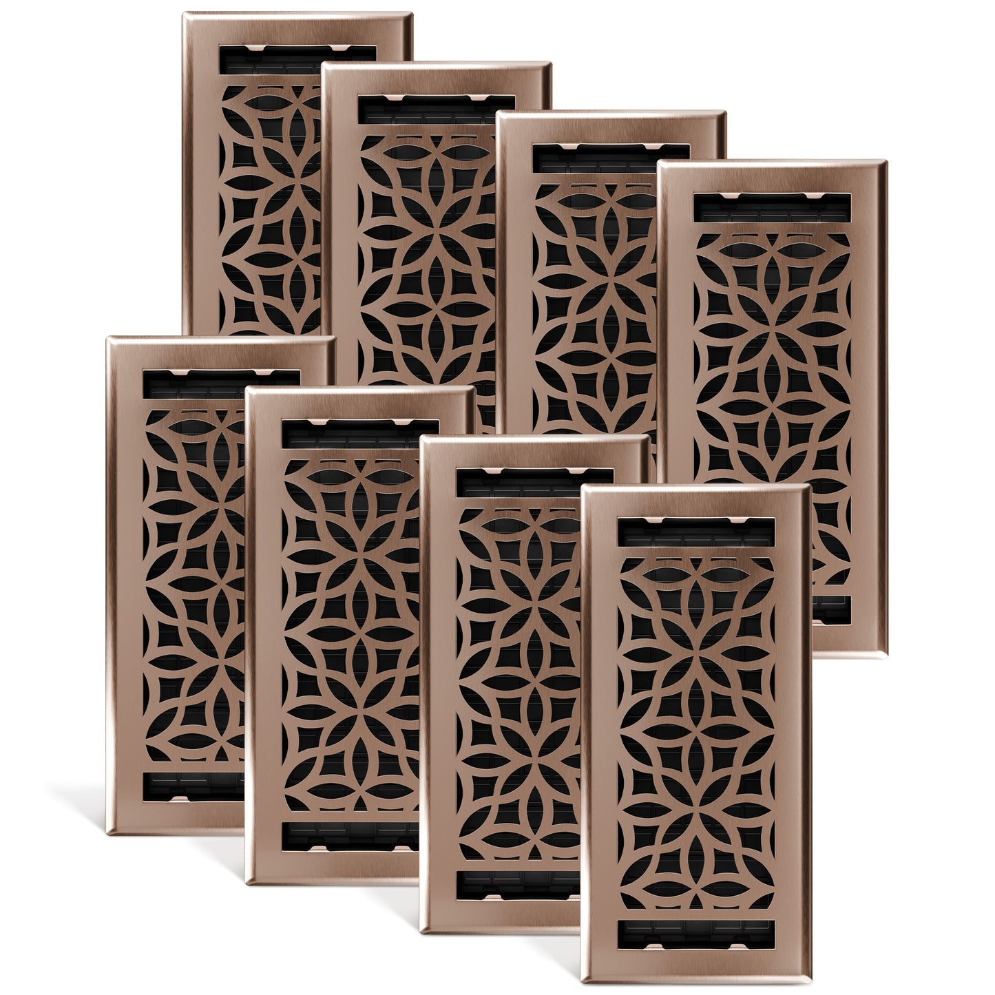 Floor Register - Floral Satin Bronze