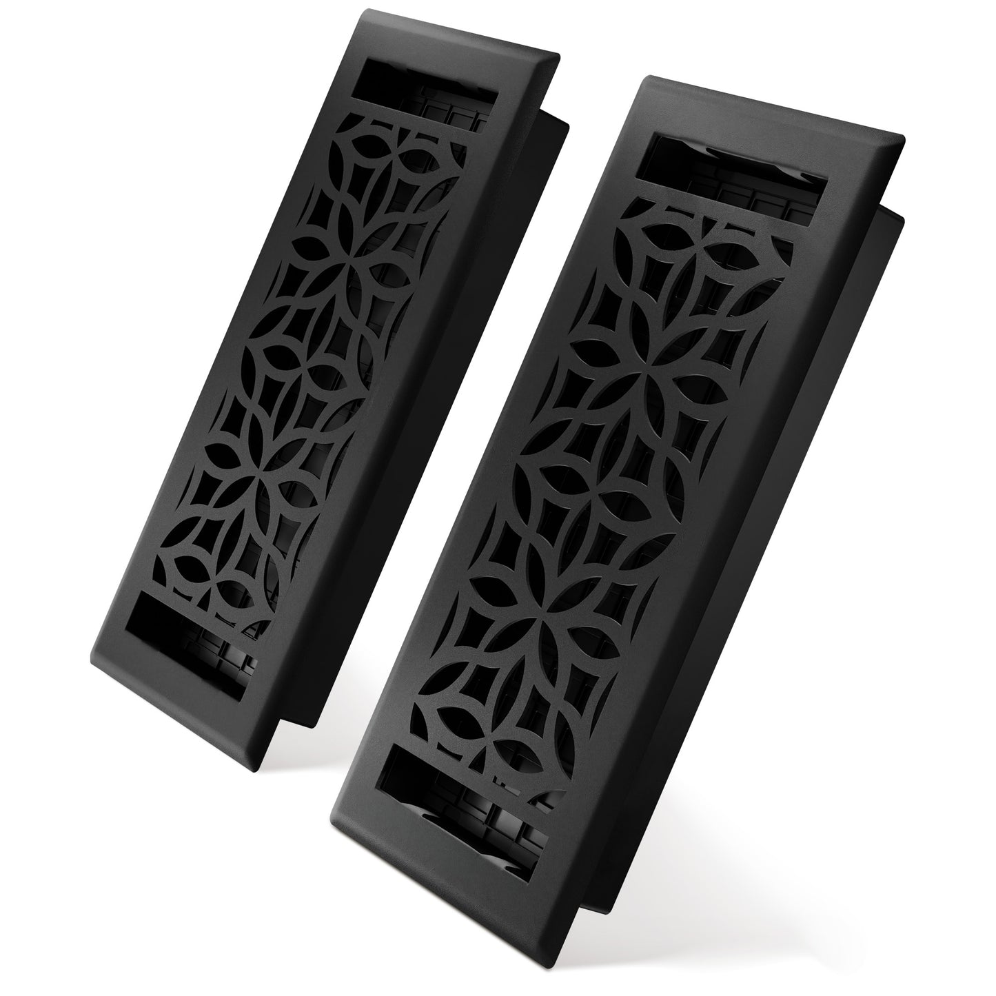 Floor Register - Floral Textured Black