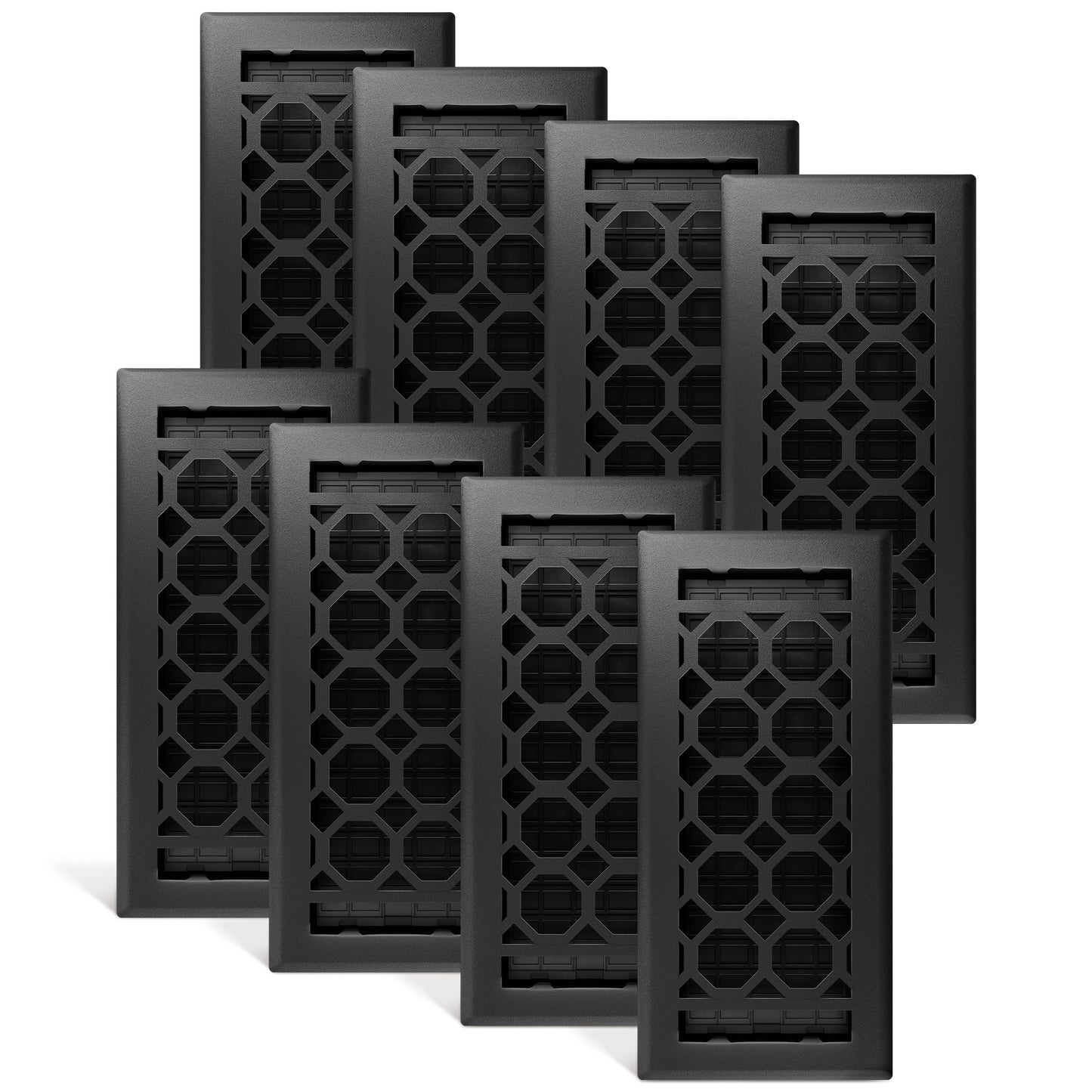 Floor Register - Honeycomb Textured Black
