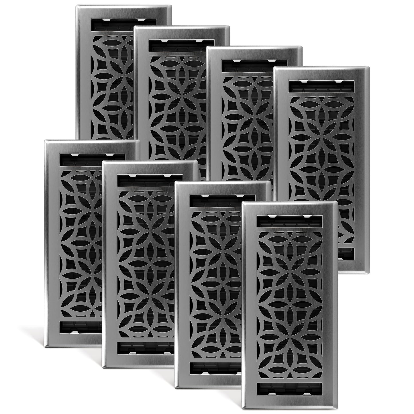 Floor Register - Floral Brushed Nickel