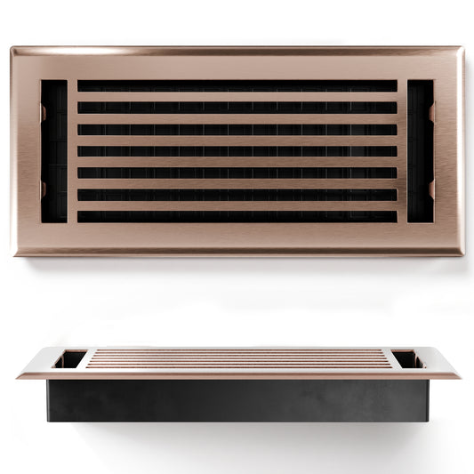 Floor Register - Linear Satin Bronze