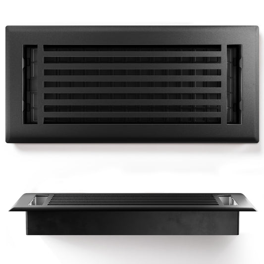 Floor Register - Linear Textured Black
