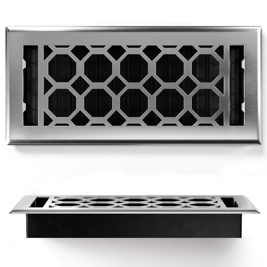 Floor Register - Honeycomb Brushed Nickel