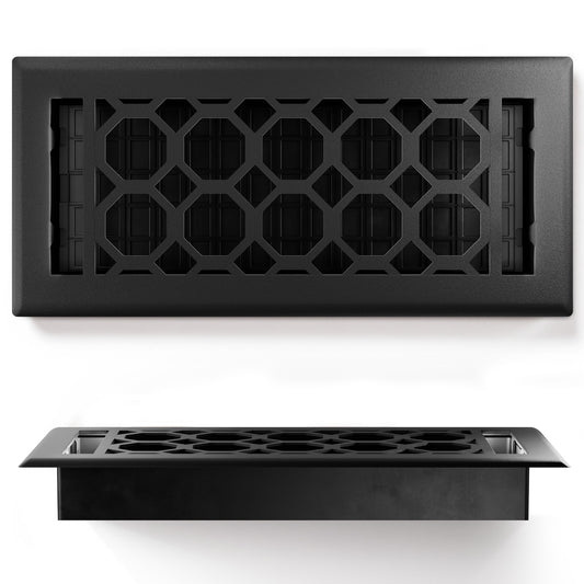 Floor Register - Honeycomb Textured Black