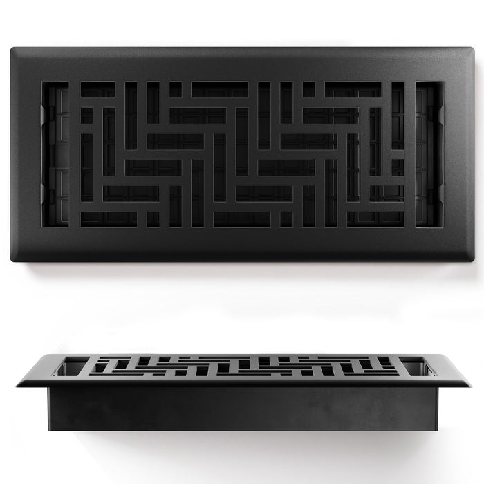 Floor Register - Herringbone - 1 Pack / Black Textured