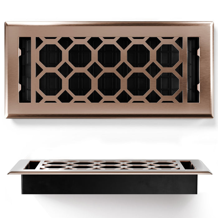 Floor Register - Honeycomb - 1 Pack / Satin Rose Bronze